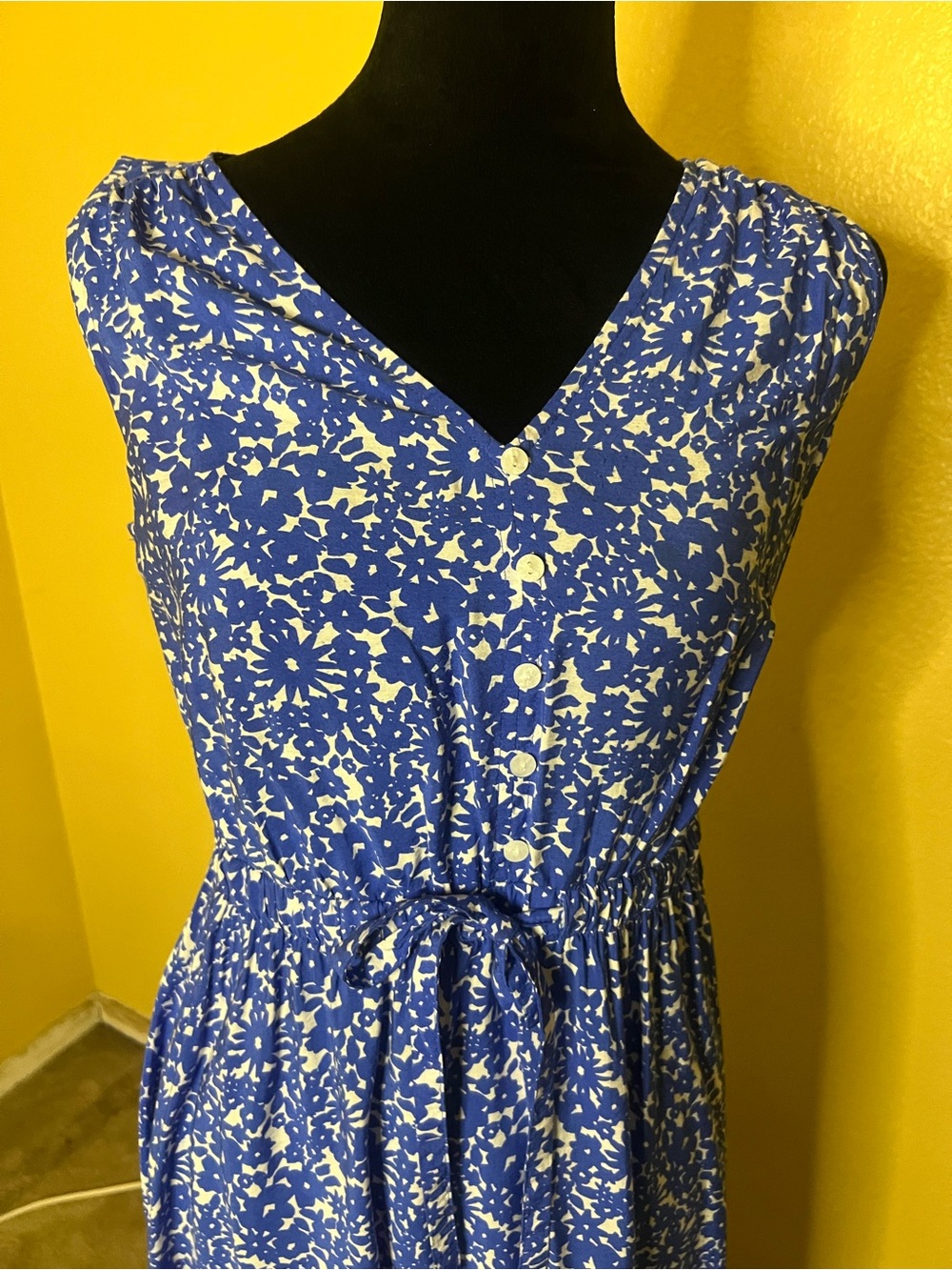 Sonoma Royal Blue Floral Tie-Waist Maxi Dress - Picture 2 of 7